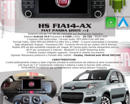 Sistema multimediale HARDSTONE HS FIA14-AX Fiat Panda